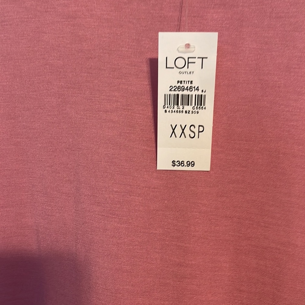 NWT LOFT sleeveless pink chiffon hem tunic tank top size XXSP - Picture 2 of 7